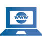 Small Icon with computer depicting world wide web