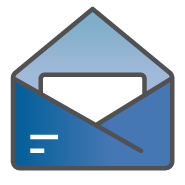 Icon with two small envelopes depicting postable address