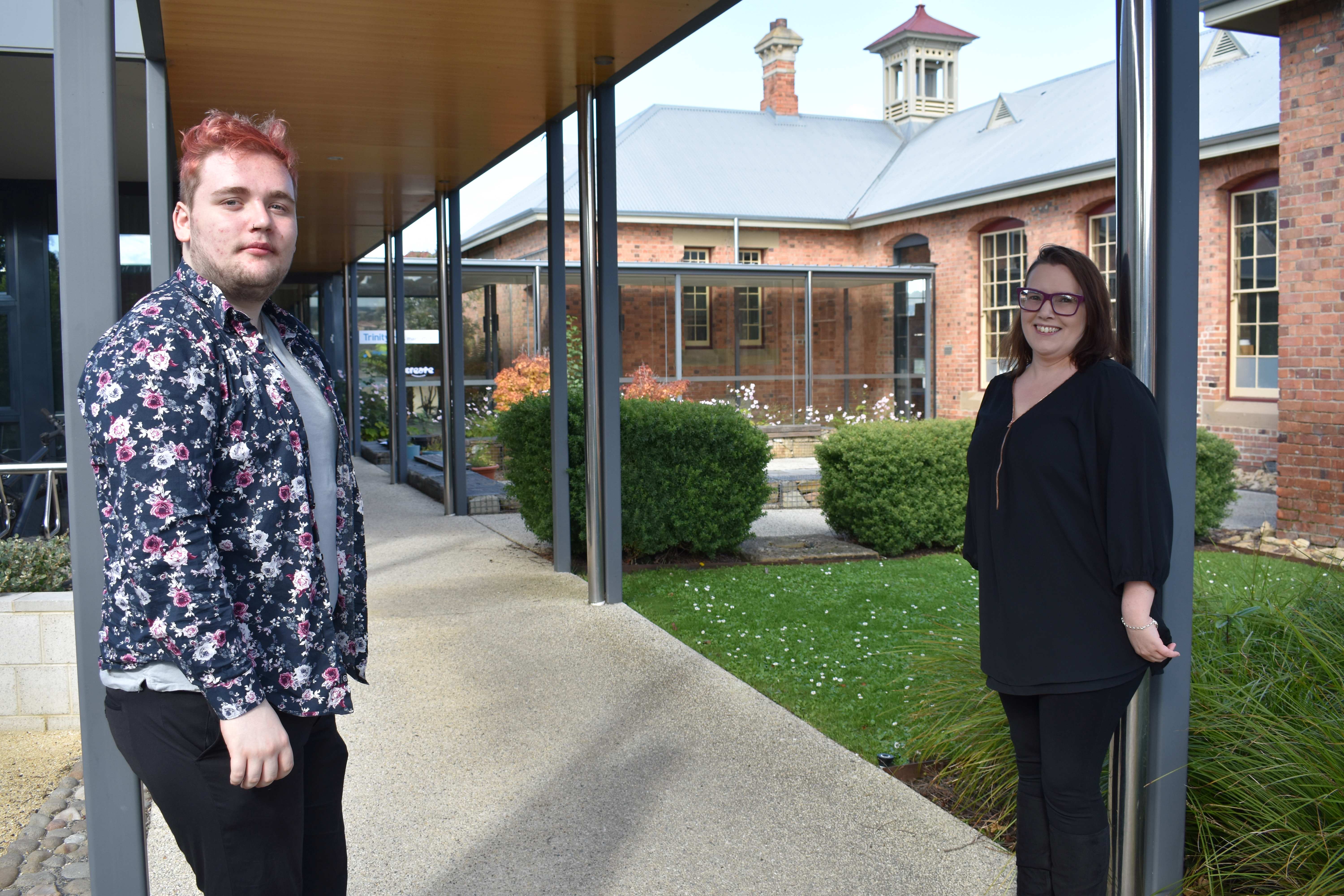 Resident Zack and social worker Bek at Trinity Hill