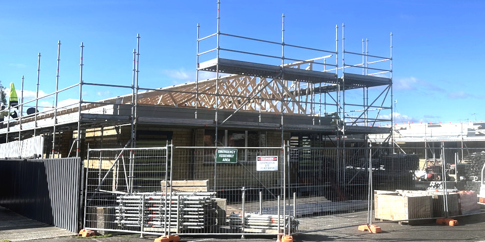 Indigo Lodge roof being installed