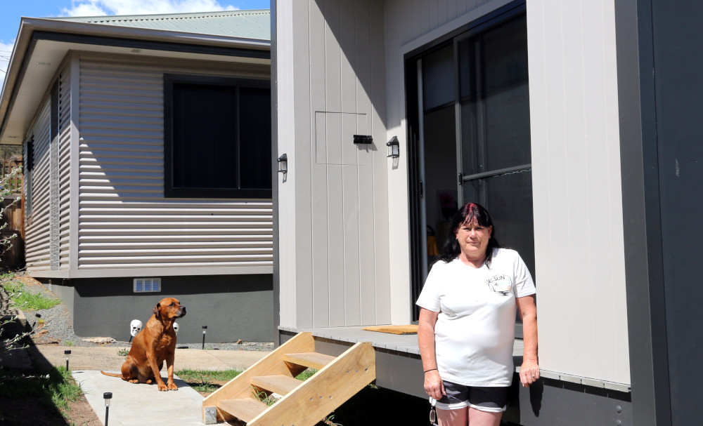 Donna with her backyard unit